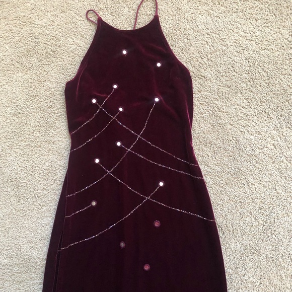 Velvet Mirror Appliqué Crossback Maxi Dress - Picture 8 of 9